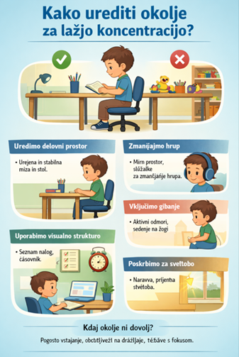 Kako urediti okolje za lažjo koncentracijo